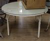 A Lloyd Loom dining table with glass top W.120cm                                                                                       