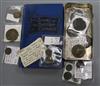 Rebound copy of Notes on English Coins, two other books and a collection of Roman AE coins and one AR coin                             