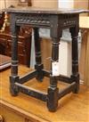 A late 17th century joynt stool W.46cm                                                                                                 