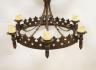 A 19th century wrought iron chandelier, approximately 83 cm across                                                                                                                                                          