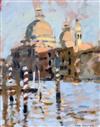 § Ken Howard R.A (b. 1932) 'Evening, Salute, '98' 9.75 x 7.75in.                                                                       