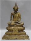A Thai bronze seated figure of Buddha, 19th Century H.52cm.                                                                            