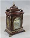 An early 20th century mahogany chiming bracket clock, 33in.                                                                            