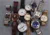 A small group of assorted gentleman's wrist watches including Citron and Jeep.                                                         