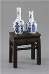 Two similar Chinese blue and white lobed miniature bottle vases, Kangxi period,                                                        