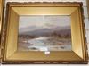 Edward Arden, watercolour, Angler in a Highland landscape, signed, 27 x 38cm                                                           