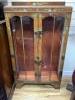 A walnut and chinoiserie display cabinet, width 70cm depth 28cm height 124cm                                                                                                                                                