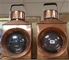 A pair of early 20th century copper railway lamps H.46cm                                                                               