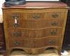 A George III mahogany inlaid chest of serpentine form W.117cm                                                                          