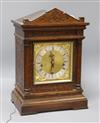 A late Victorian oak repeating bracket clock H.42cm                                                                                    