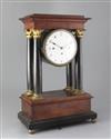 A late 18th century Austrian portico clock with musical movement, Carl Wurm, Vienna, height 19in.                                      