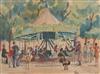 Louis Valtat (French 1869-1952), A carousel with figures in a park, signed 'L V' lower right, watercolour, 19 x 26cm                   