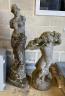 Two weathered reconstituted stone garden ornaments, larger height 122cm                                                                                                                                                     