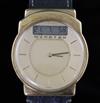 A gentleman's 14ct gold Junghans Mega digital and analogue quartz wrist watch,                                                         