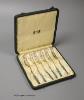 A cased set of George V Liberty & Co silver and enamel pastry forks, Birmingham, 1928, in original Liberty & Co box                                                                                                         