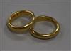 Two 22ct gold wedding rings, 19.5g gross                                                                                               