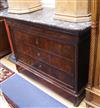 A 19th century French marble topped mahogany commode W.135cm                                                                           