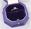 A platinum and natural fancy dark brown 0.48ct solitaire diamond ring with GIA certificate dated 15/6/18, size J.                      