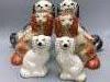 Three pairs of Staffordshire style dogs, tallest 27cm                                                                                                                                                                       