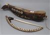 An Ottoman musical instrument and bow 54cm long                                                                                        