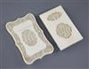 Two Chinese export ivory card cases, 19th century, 9.5 and 10.5cm                                                                      