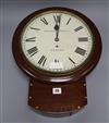 A Victorian drop dial fusee wall timepiece, marked Thomas Barnes, London dial 29cm diameter                                            