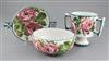 Three Wemyss cabbage rose pattern pottery vessels, early 20th century,                                                                 