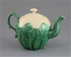 A Staffordshire creamware cauliflower teapot and cover, circa 1770-80, H. 14.5cm, minor glaze chips                                    