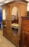 An Edwardian inlaid mahogany wardrobe W.167cm                                                                                          