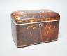 A Georgian tortoiseshell tea caddy, 17cm                                                                                                                                                                                    