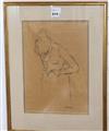 Clifford Hall RBA, ROI (1904-1973), Study of a woman dressing, signed l.r, pencil, 36 x 25cm                                           