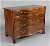 A George III satinwood banded mahogany serpentine commode, W.3ft 5in. D.1ft 9in. H.2ft 7in.                                            