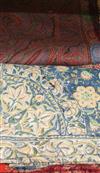 A 19th century Paisley shawl, another small shawl and a block printed Indian cotton cover                                              