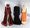 Don Carlos; Maria Stuarda and Il Trovatore: A rail with a maroon velvet two piece ruff and red wig for Elizabeth I                     