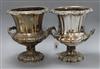 A pair of Old Sheffield plate wine coolers height 27cm                                                                                 