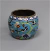 A Chinese cloisonne enamel water pot, Qing dynasty height 6cm                                                                          