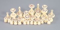 A 19th century Muslim ivory chess set, kings 2in.                                                                                      