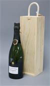 A bottle of Bollinger Grande Annee 2005 in wooden presentation case                                                                    