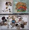 A quantity of assorted costume jewellery, etc                                                                                          