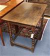 An 18th century rectangular oak centre table L.91cm                                                                                    