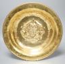 A Hugh Wallace Arts and Crafts alms dish, signed, diameter 38cm                                                                                                                                                             