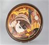 A Longwy Pottery 'Les Bagneuses' wall charger, diameter 38cm, slight faults                                                            