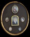 A group of six miniature portraits relating to the Adye Family,                                                                        