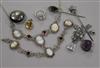 Mixed jewellery including a Charles Horner hat pin, a 9ct white gold ring etc.                                                         