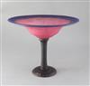 A Schneider `Le Verre Francais` glass footed bowl, c.1930s, height 30cm                                                                