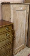 A Victorian single door pine cupboard W.77cm                                                                                           