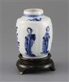 A Chinese blue and white small jar, Kangxi period, H.8.2cm                                                                             