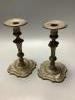 A pair of 18th century continental silver candlesticks, a.f.                                                                                                                                                                