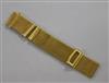An 18ct yellow gold mesh adjustable watch bracelet, 30.5g                                                                              