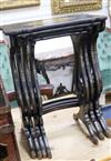 A nest of four Chinese export lacquer tea tables W.53cm                                                                                